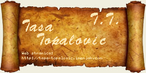 Tasa Topalović vizit kartica
